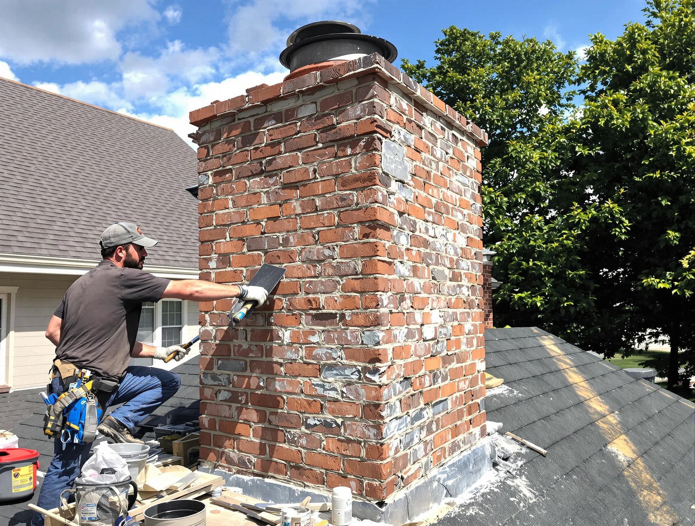 Completed chimney rebuild by Arlington Chimney Sweep in Arlington, MA