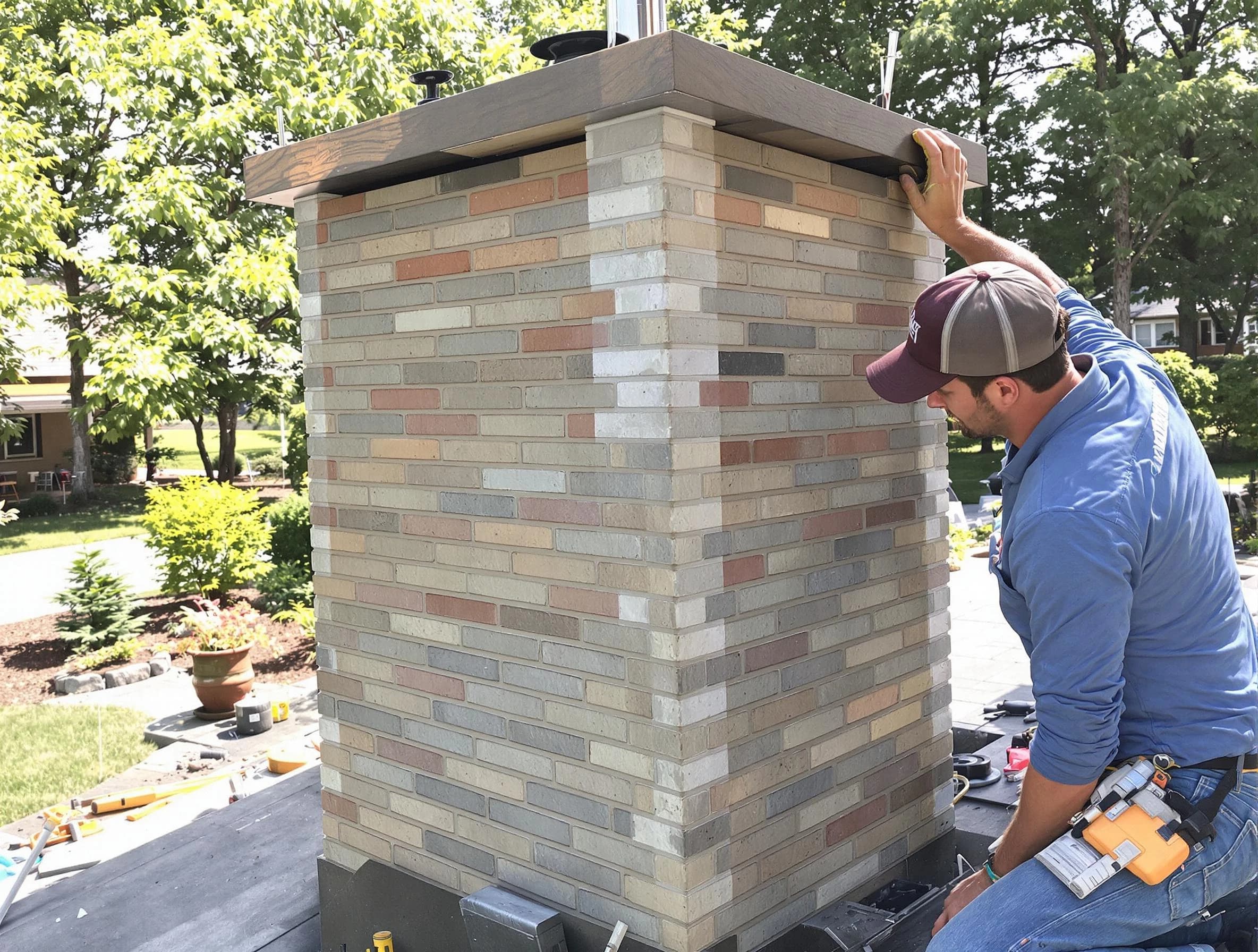 Arlington Chimney Sweep completing a modern chimney remodel in Arlington, MA