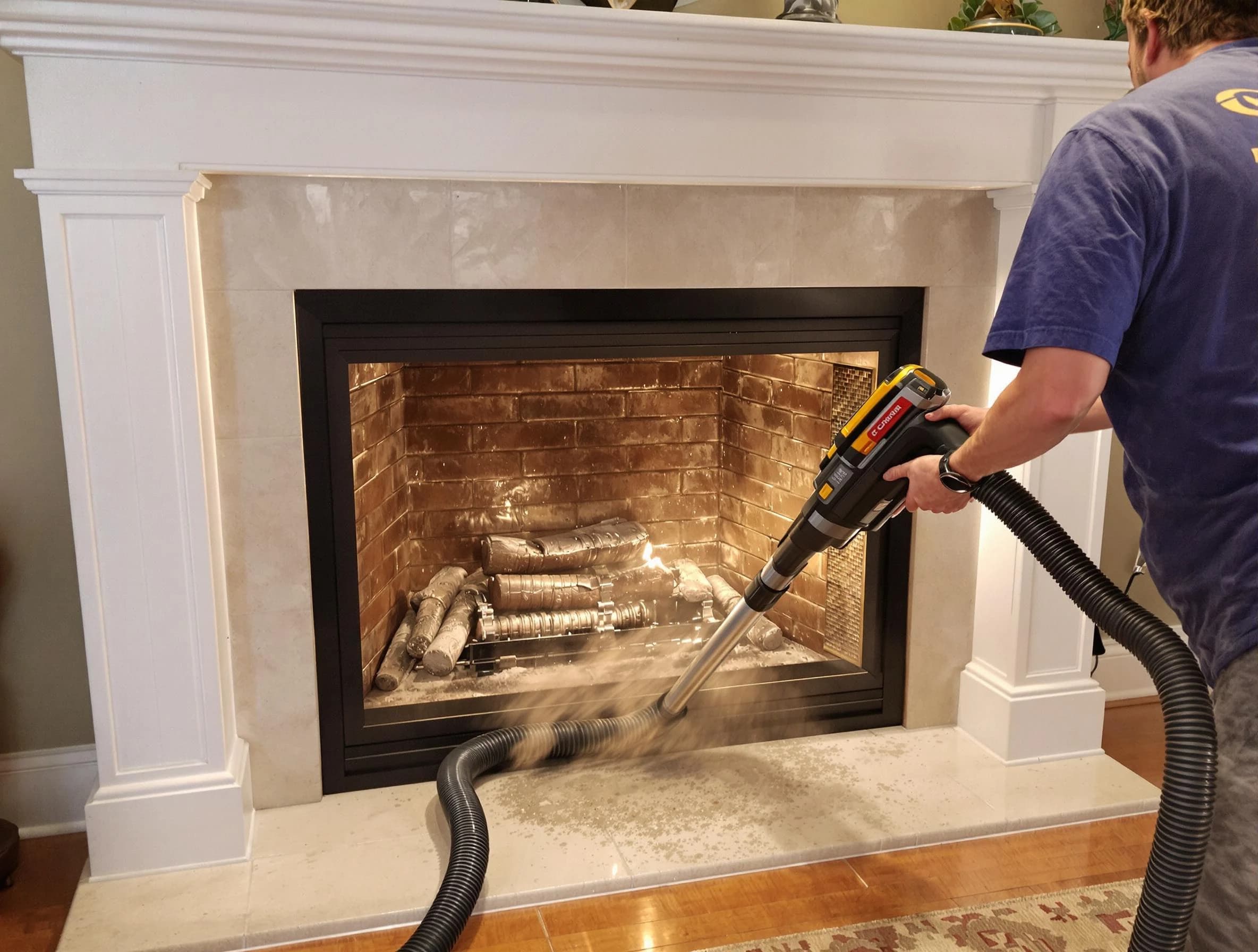 Fireplace cleaning performed by Arlington Chimney Sweep in Arlington, MA