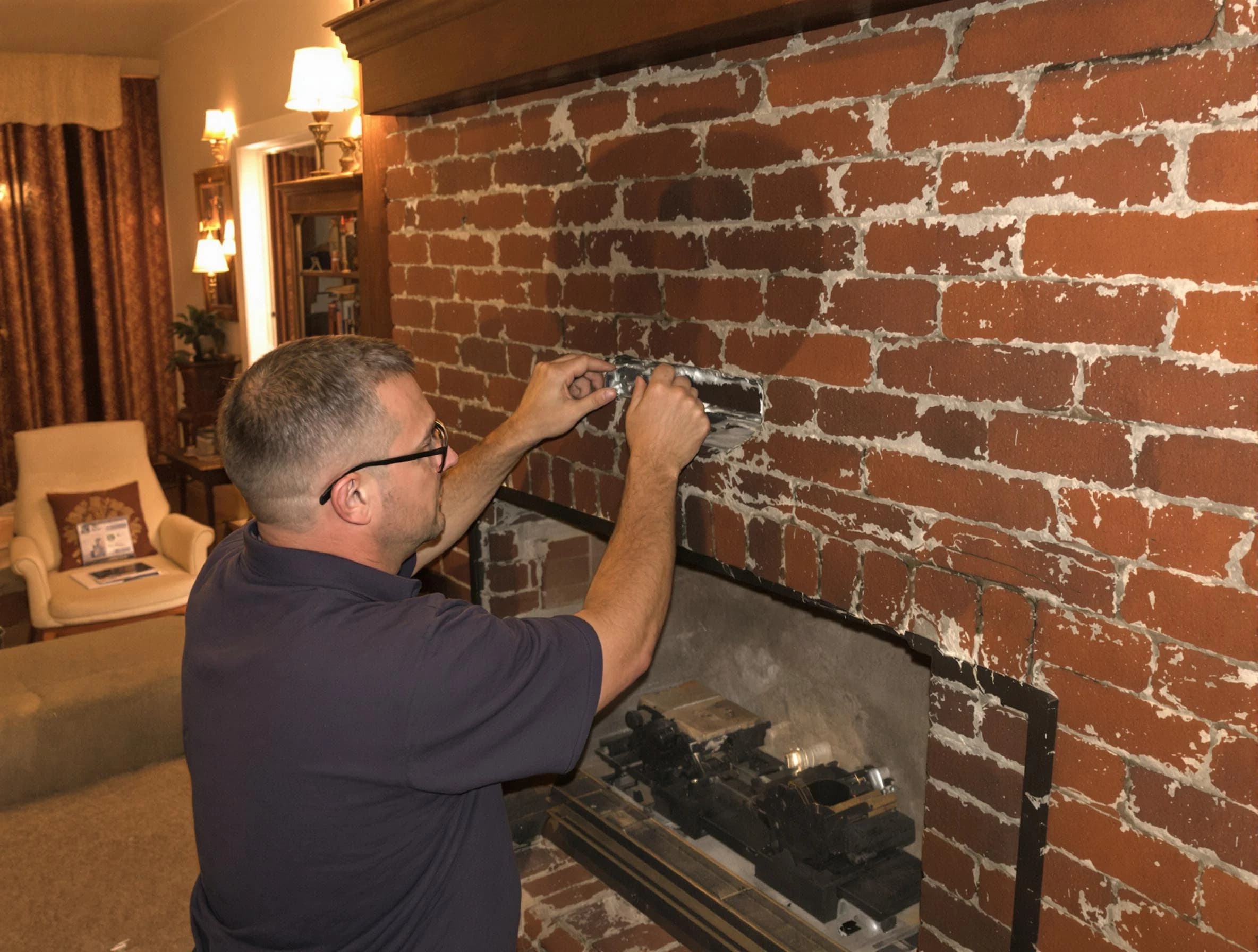 Arlington Chimney Sweep expert fixing a fireplace in Arlington, MA