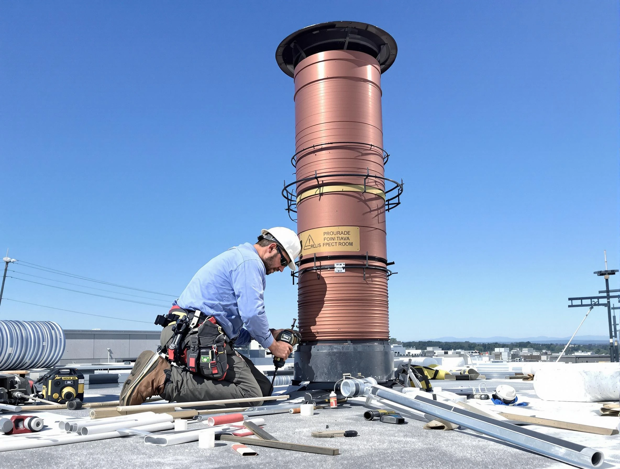 Installed chimney liner by Arlington Chimney Sweep in Arlington, MA