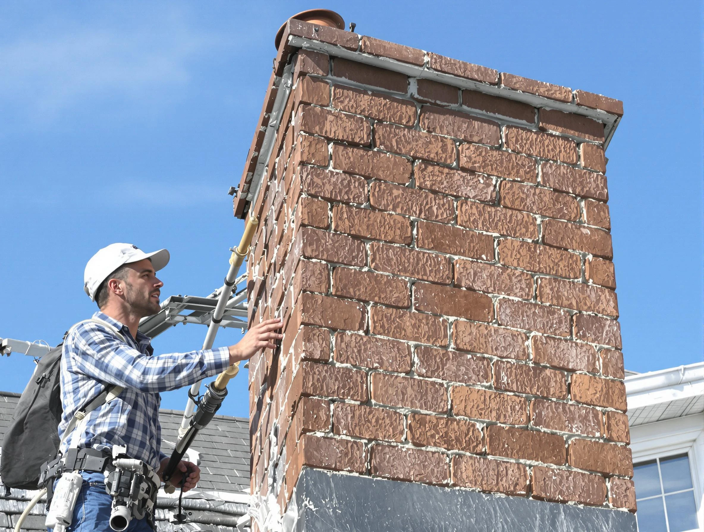 Brickwork for a chimney rebuild by Arlington Chimney Sweep in Arlington, MA